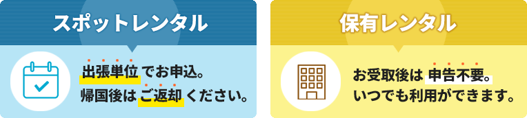 スポットレンタル／保有レンタル